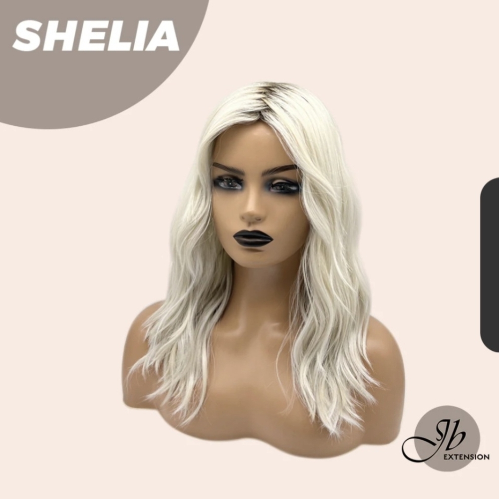 JB Extension Platinum Blonde Ombré Wavy Lace Front Wig